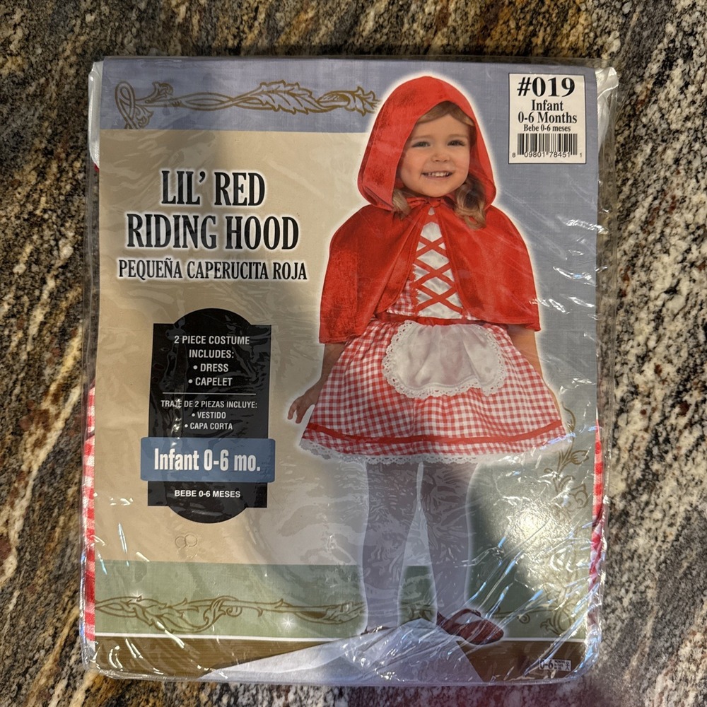 Lil‎ Red Riding Hood 0-6 Month Girls Infant Fairy Tale Halloween Costume New RED